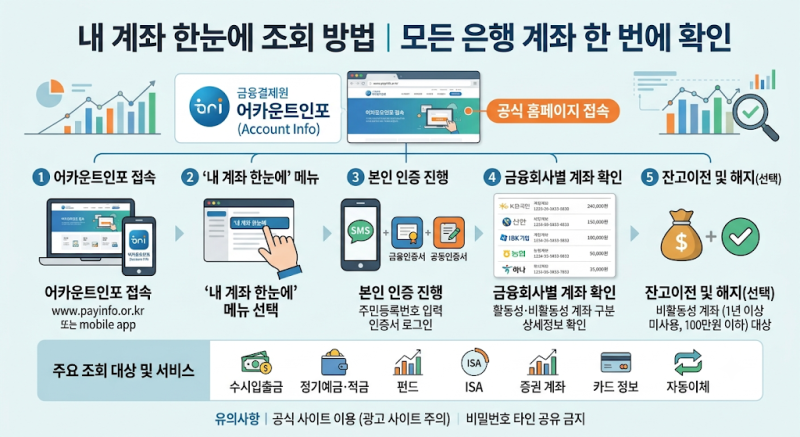 내 계좌 한눈에 조회 방법｜모든 은행 계좌 한 번에 확인