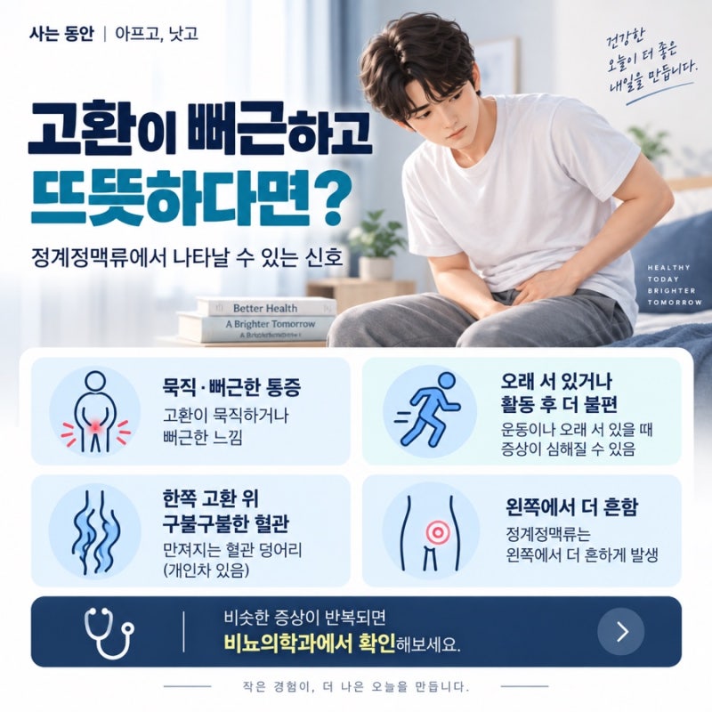 한쪽 고환이 뜨겁고 뻐근했습니다｜정계정맥류 수술 후기