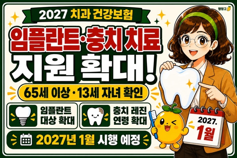 2027 임플란트·충치 치료 건강보험 확대｜65세 이상·13세 자녀가 있다면 확인하세요