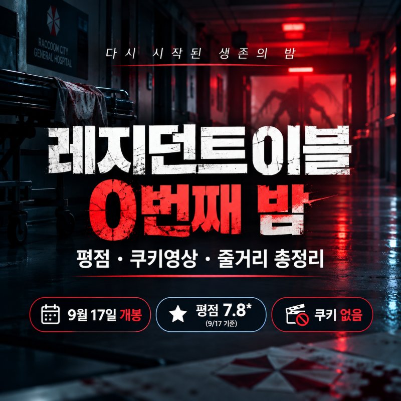 레지던트이블 0번째 밤 개봉! 평점·쿠키영상·줄거리까지…이번엔 뭐가 달라졌나?