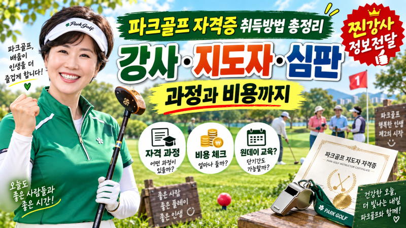 파크골프 자격증 취득방법 총정리, 강사 지도자 심판 과정과 비용까지 찐강사 정보전달