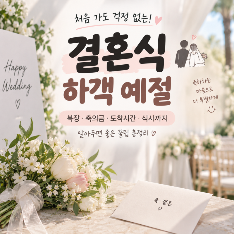 결혼식 하객 예절 총정리｜복장부터 축의금, 도착시간, 식사까지