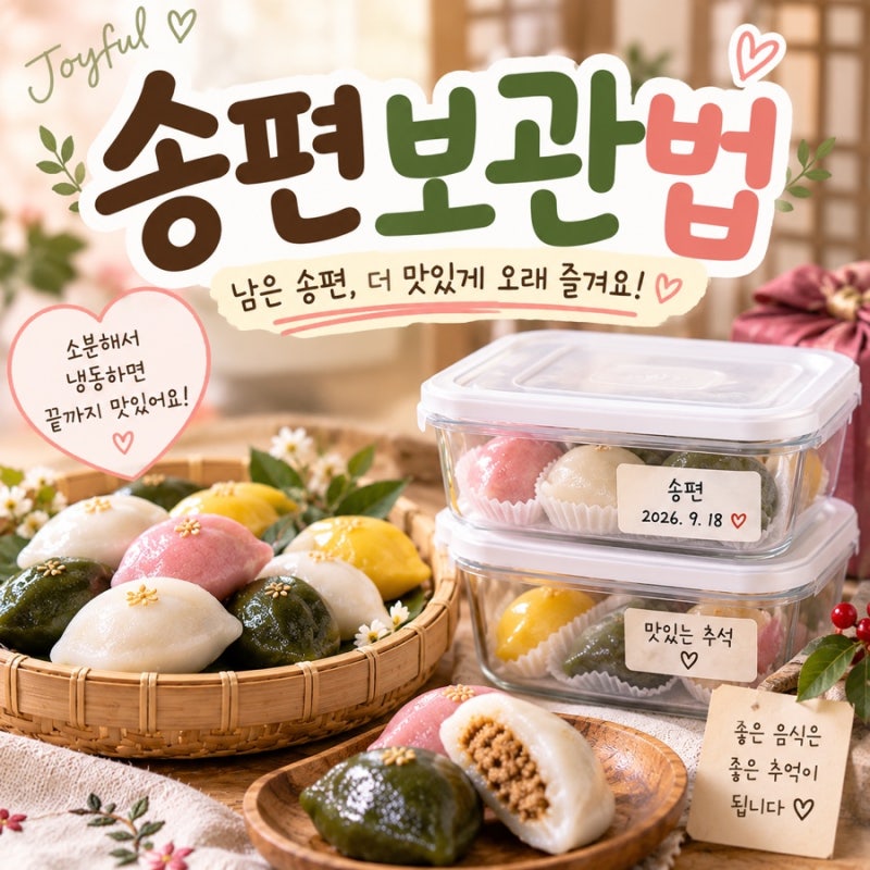 송편보관법 냉장보다 냉동? 굳지 않게 보관하고 맛있게 데우는법