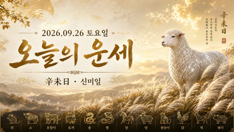2026년 9월 26일 (토요일) 오늘의 운세