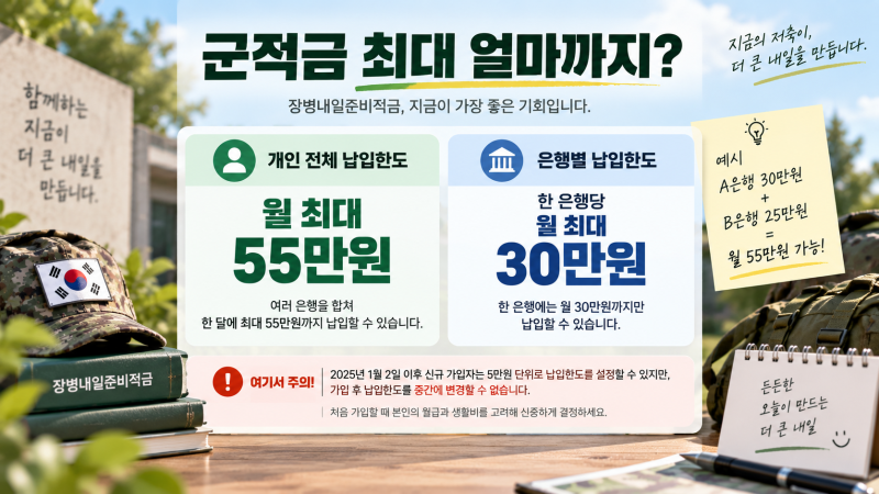 군적금 55만원씩 넣으면 얼마 받을까? 2026 만기수령액·이자·매칭지원금 총정리