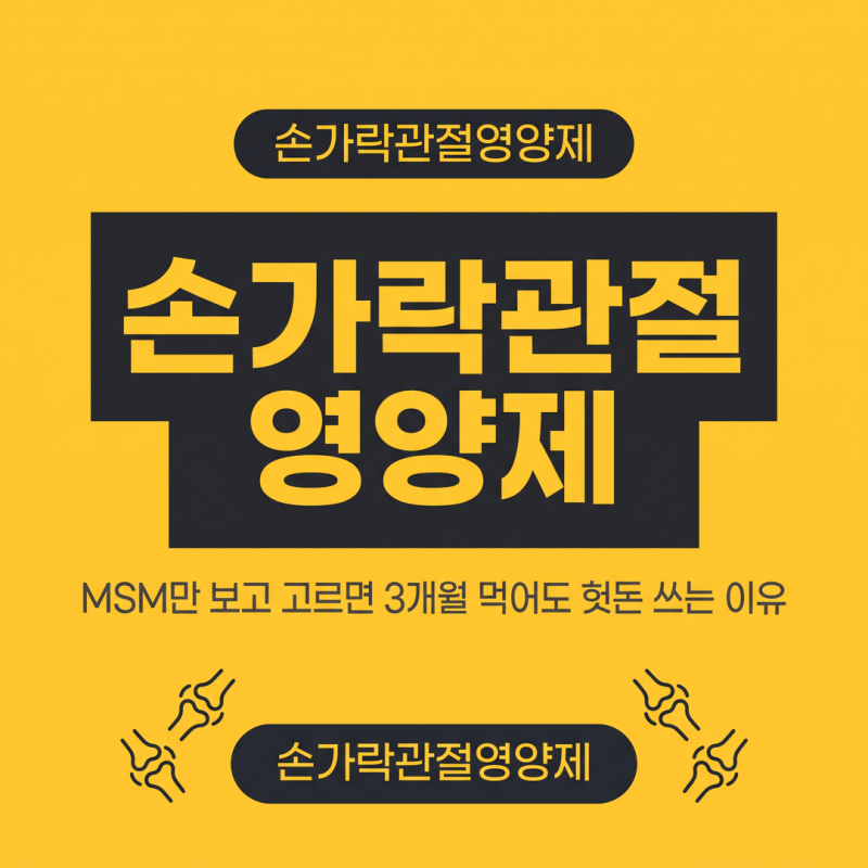 손가락관절영양제, MSM만 보고 고르면 3개월 먹어도 헛돈 쓰는 이유
