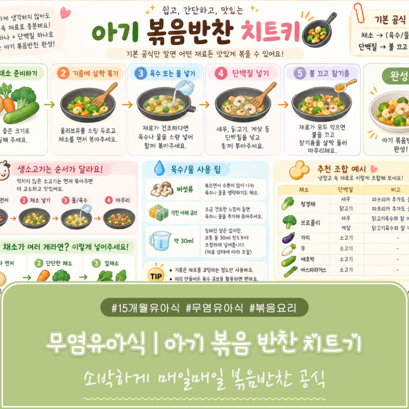 공식 하나로 만드는 무염 유아식 볶음 반찬 12가지