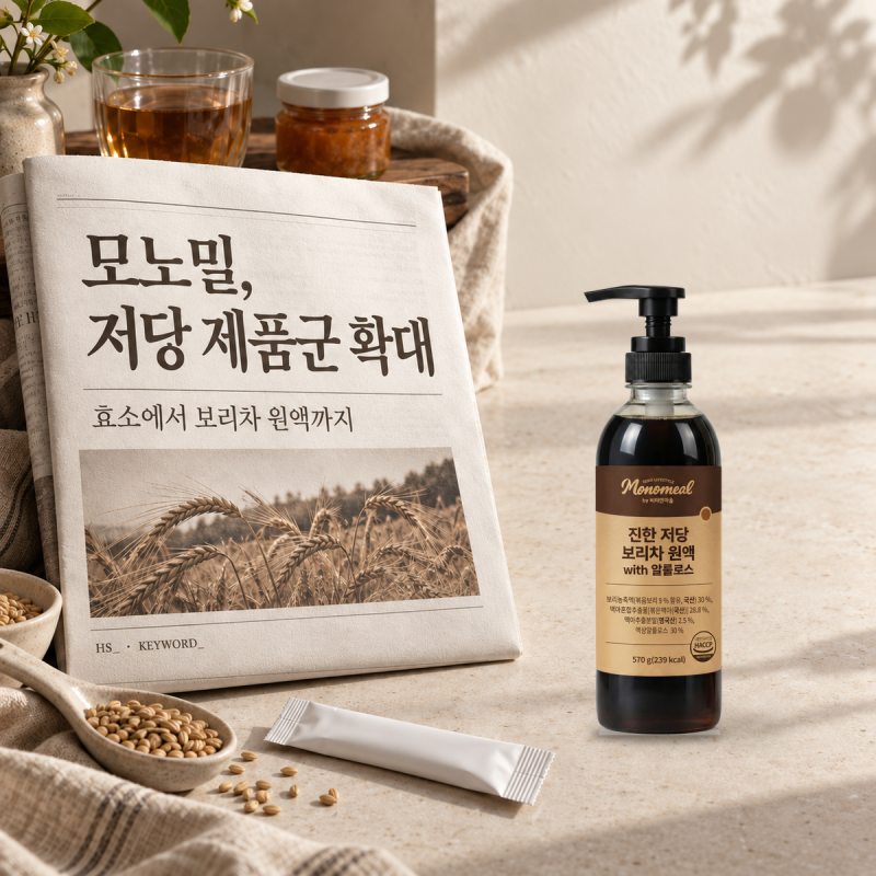 모노밀, 저당 곡물효소 신제품 출시…보리차 원액까지 넓어진 ‘저당 일상식’