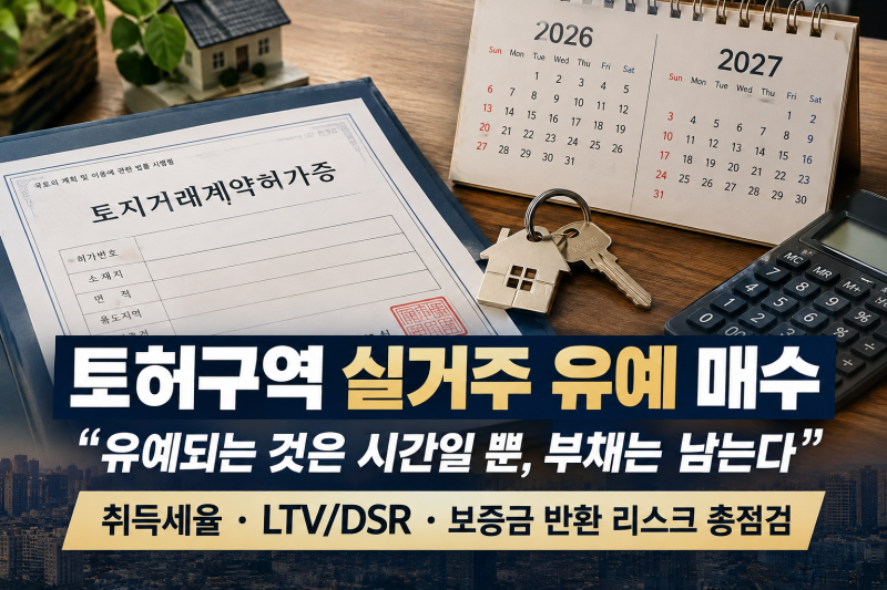 토허구역 실거주 유예 적용 매물 매수 시 취득세 중과 여부와 주택담보대출 한도 비교
