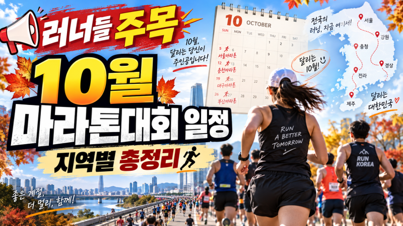 러너들 주목! 2026년 10월 마라톤대회 일정 지역별 총정리