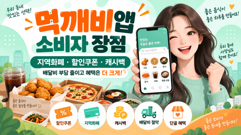 전국 배달앱 먹깨비 이용 방법과 장점 온누리 결제 가능 공공배달앱