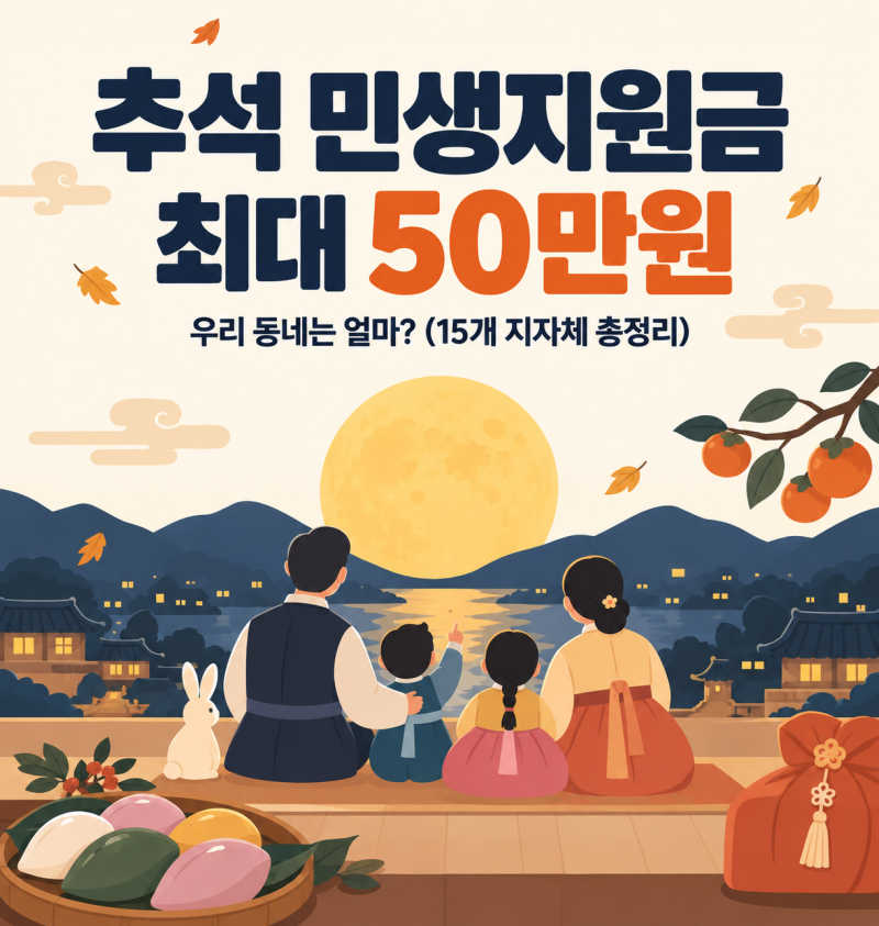 4차 민생지원금 전국 지급일까? 추석 지역별 금액·신청방법 총정리 (15개 지자체)