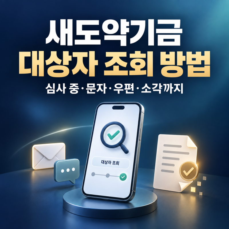새도약기금 대상자 조회 방법 총정리｜심사 중·문자·우편·소각까지