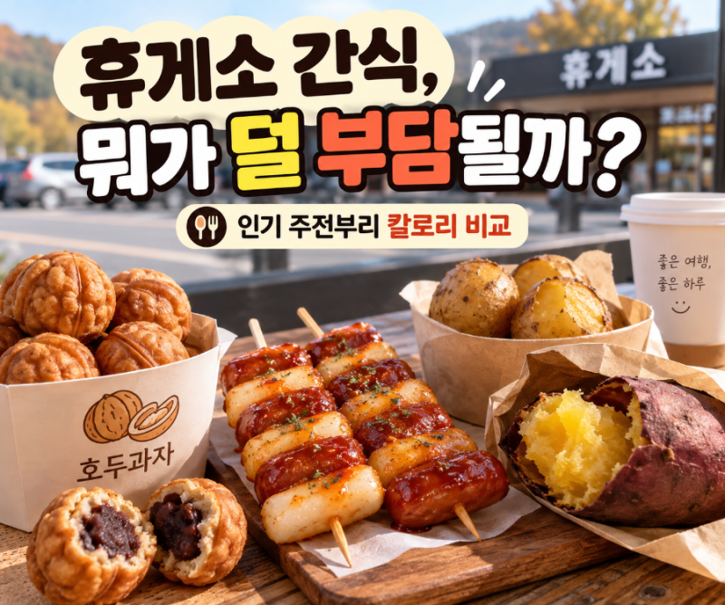 명절 고속도로 휴게소 인기 주전부리 칼로리 비교｜속 편한 간식 고르는 법