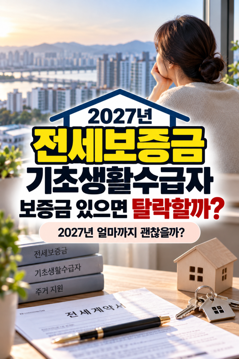 전세보증금 기초생활수급자, 보증금 있으면 탈락할까?｜2027년 얼마까지 괜찮을까