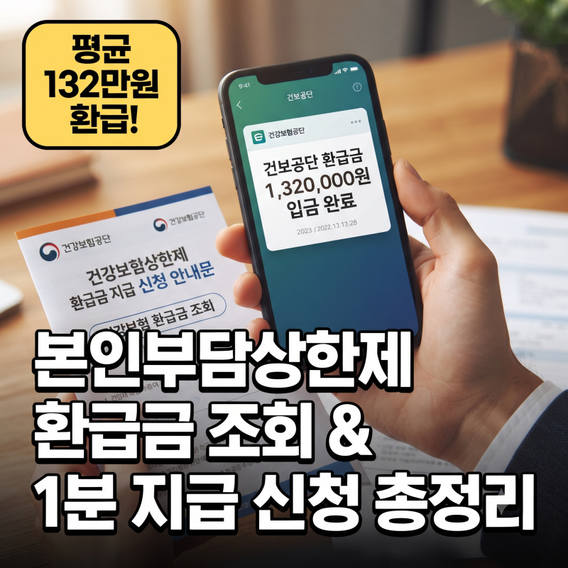 "병원비 132만원 돌려받으세요" 2026 본인부담상한제 사후환급금 환급 신청 및 계좌 등록법