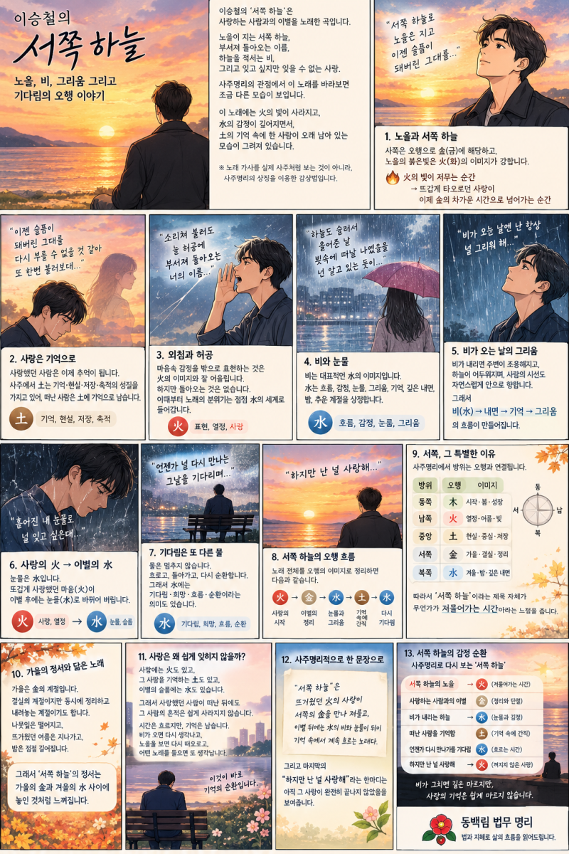 명곡(名曲)의 숨겨진 이야기-이승철 「서쪽하늘」