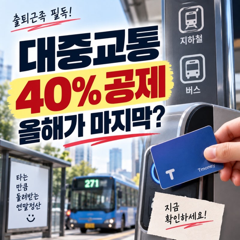 대중교통 40% 공제 끝난다｜직장인이라면 올해 연말정산 꼭 확인하세요