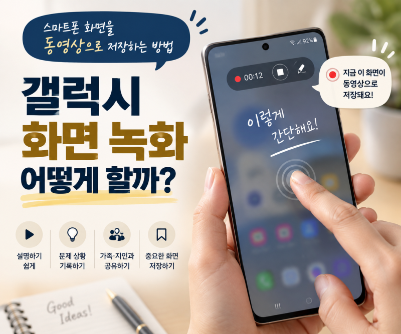 갤럭시 화면 녹화 방법, 스마트폰 화면을 동영상으로 저장하는 방법
