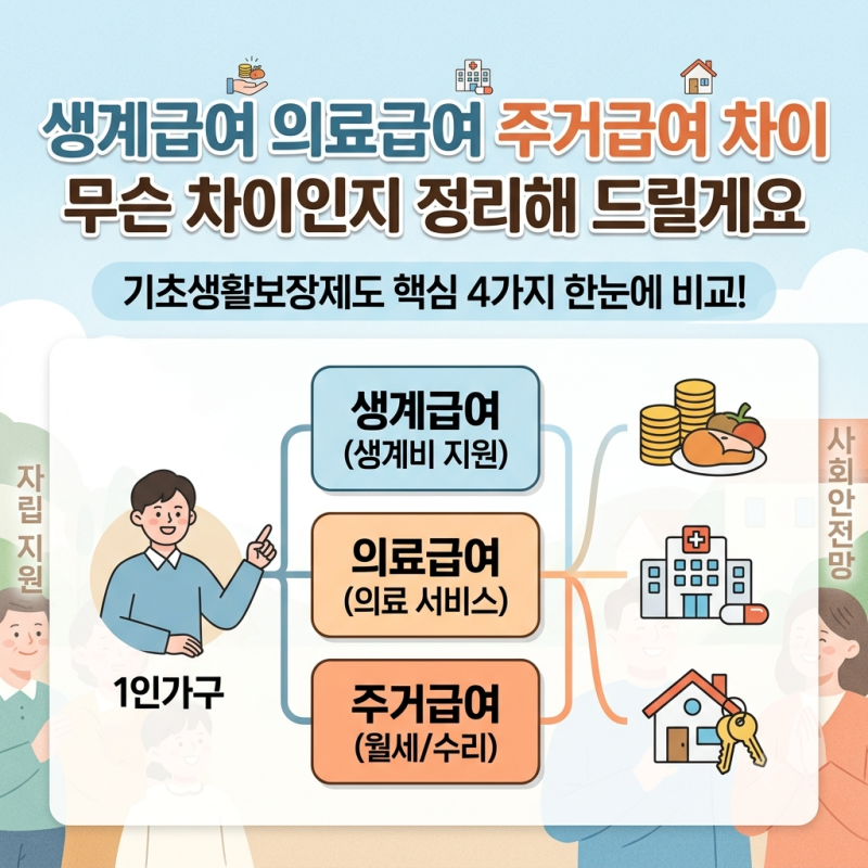 생계급여 의료급여 주거급여 차이 정리해 드릴게요