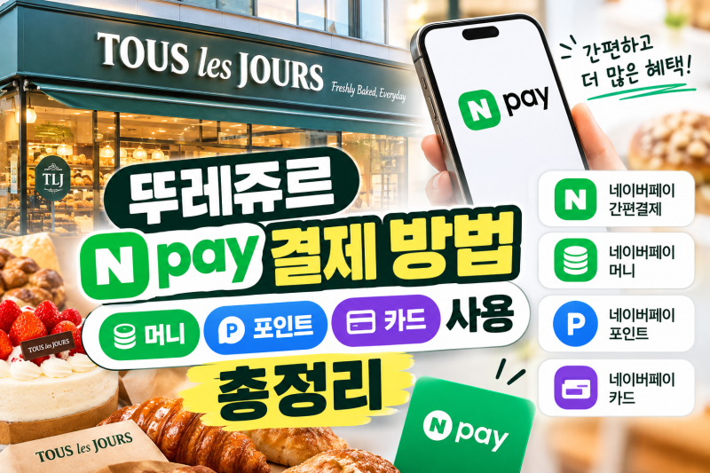 뚜레쥬르 네이버페이 결제 방법 머니 포인트 카드 사용 총정리