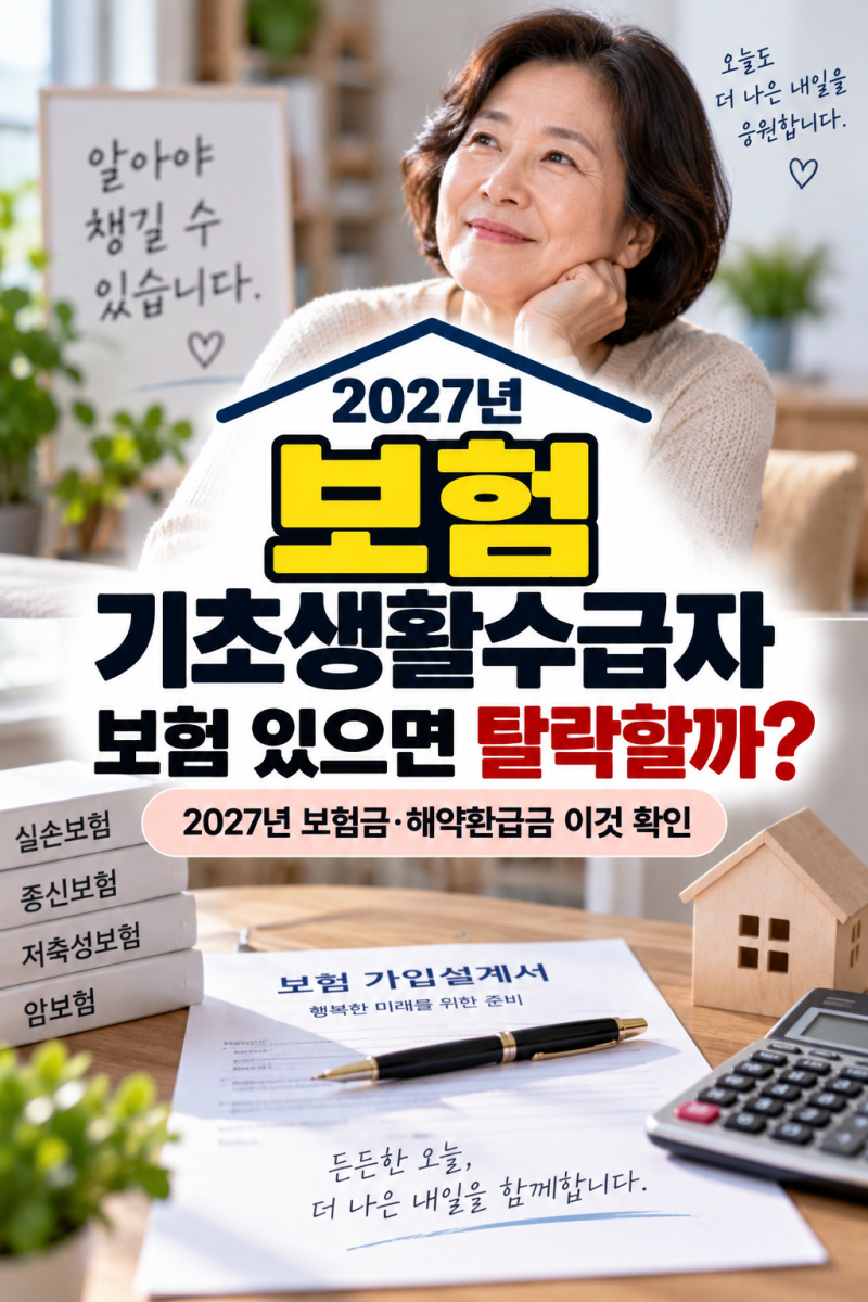 보험 기초생활수급자, 보험 있으면 탈락할까?｜2027년 보험금·해약환급금 이것 확인