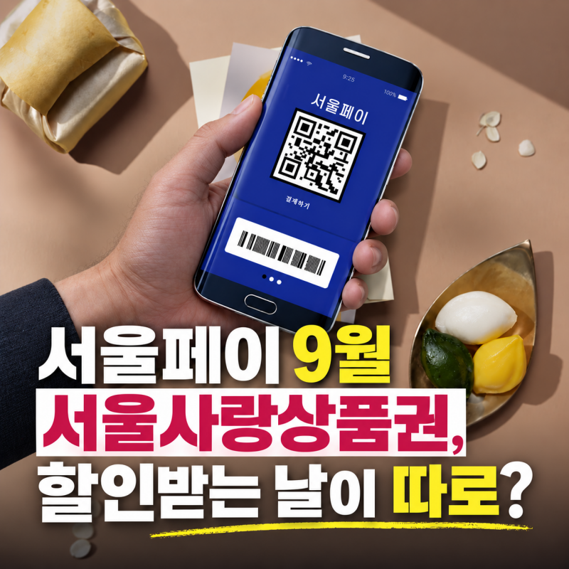 서울페이 9월 서울사랑상품권, 할인받는 날이 따로?