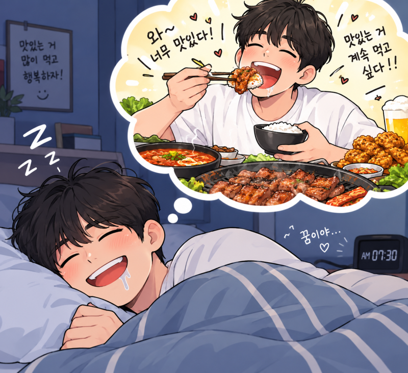 꿈에서 음식을 먹는 꿈 해몽 및 해석 풀이