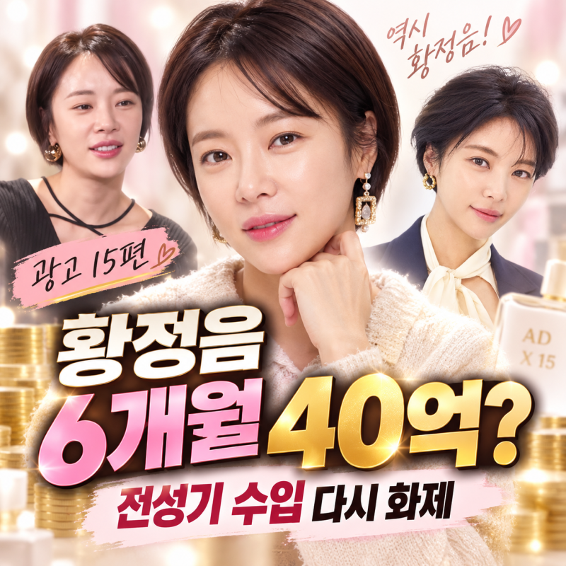 황정음 6개월 40억 벌었다, 전성기 스케줄이 더 놀라운 이유