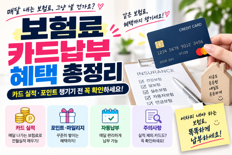 보험료 카드 납부 혜택 총정리｜카드 실적·포인트 챙기기 전 꼭 확인하세요