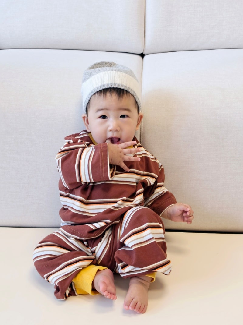 아기 가을 실내복 더맨디 가을 신상 90 사이즈 어린이집 등원룩