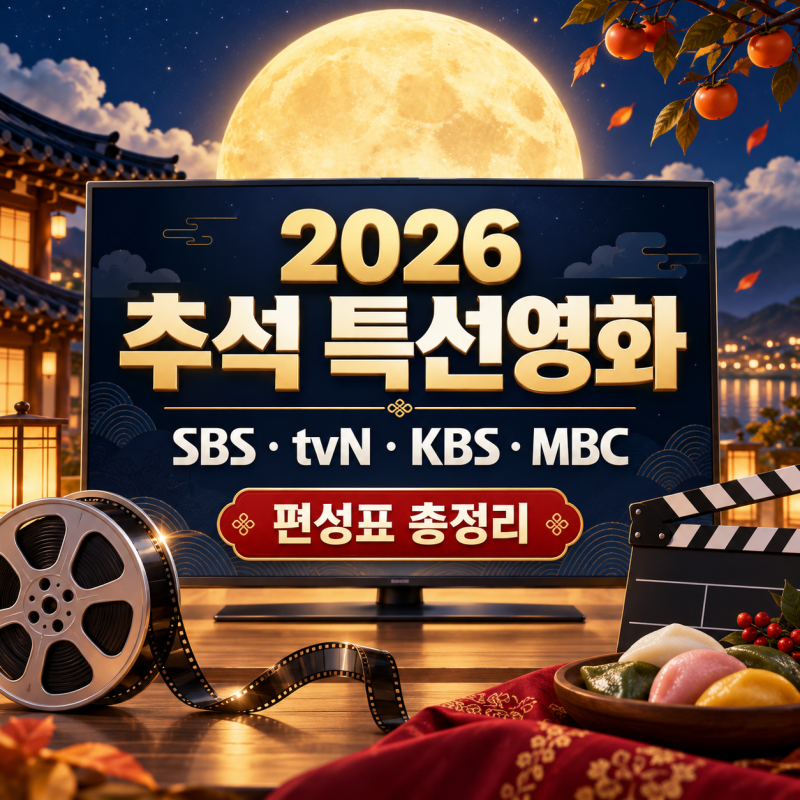 2026 추석 특선영화 라인업 편성표 총정리 (왕사남SBS·tvN·KBS·MBC)