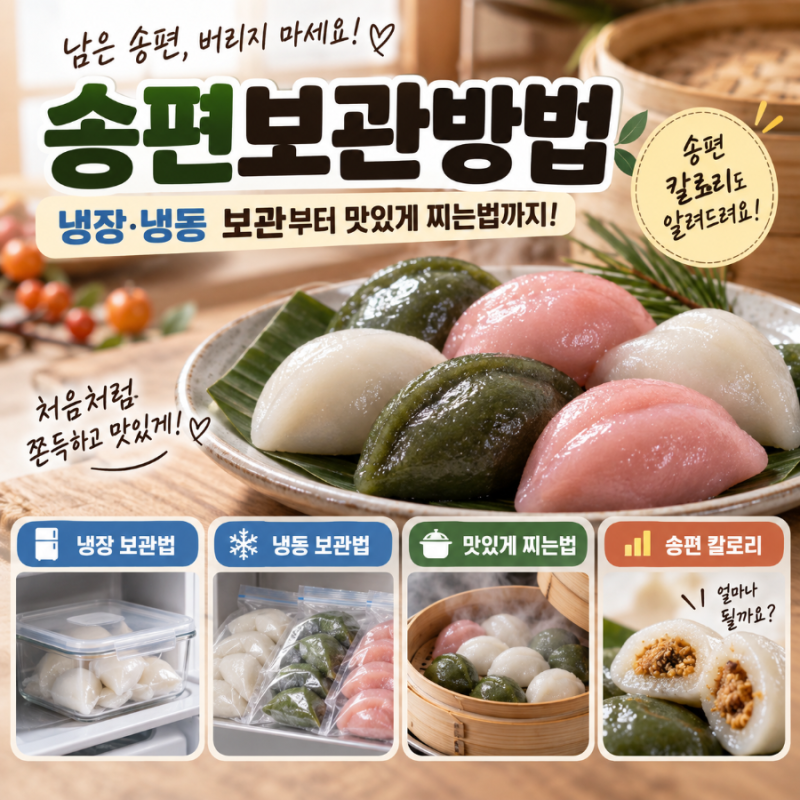 송편보관방법 냉동 냉장 보관부터 송편칼로리, 맛있게 찌는법까지