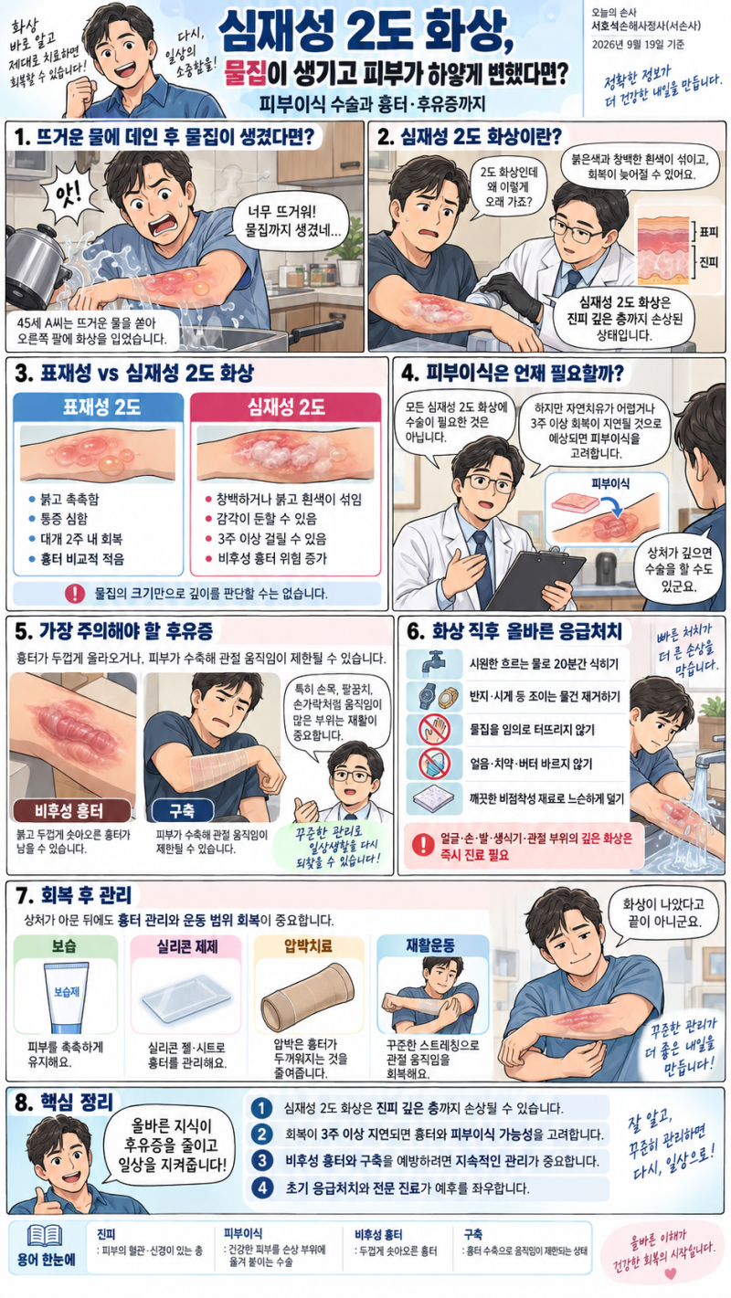 심재성 2도 화상, 물집이 생기고 피부가 하얗게 변했다면?_Prepared by 서호석손해사정사