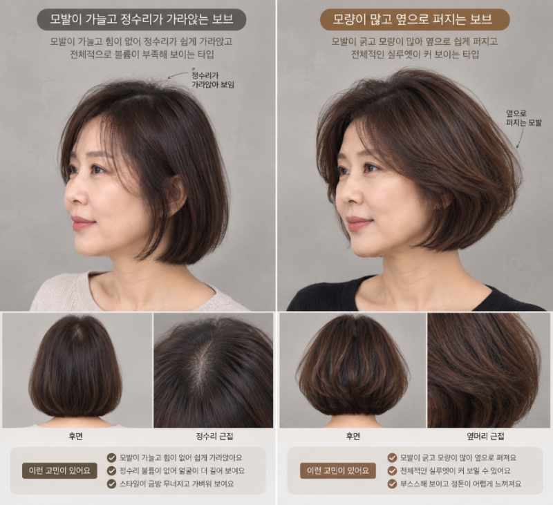 여수동 미용실 중년여성 보브단발 볼륨매직, 짧은 머리일수록 커트가 중요한 이유