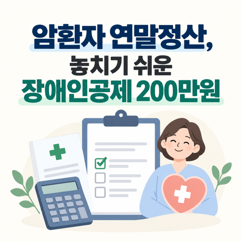 암환자 연말정산, 놓치기 쉬운 장애인공제 200만원