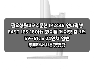 필요성을따져주문한 IP2446 인터픽셀 FAST IPS 180Hz 화이트 게이밍 모니터 59~61cm 24인치 일반 주문....