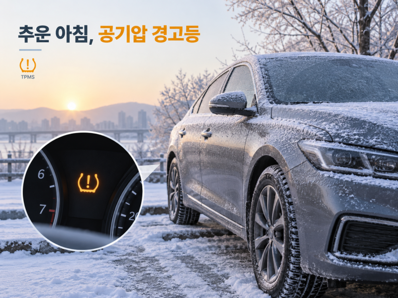 [겨울철 타이어 공기압] - 추운 아침 경고등이 켜지는 이유와 점검법
