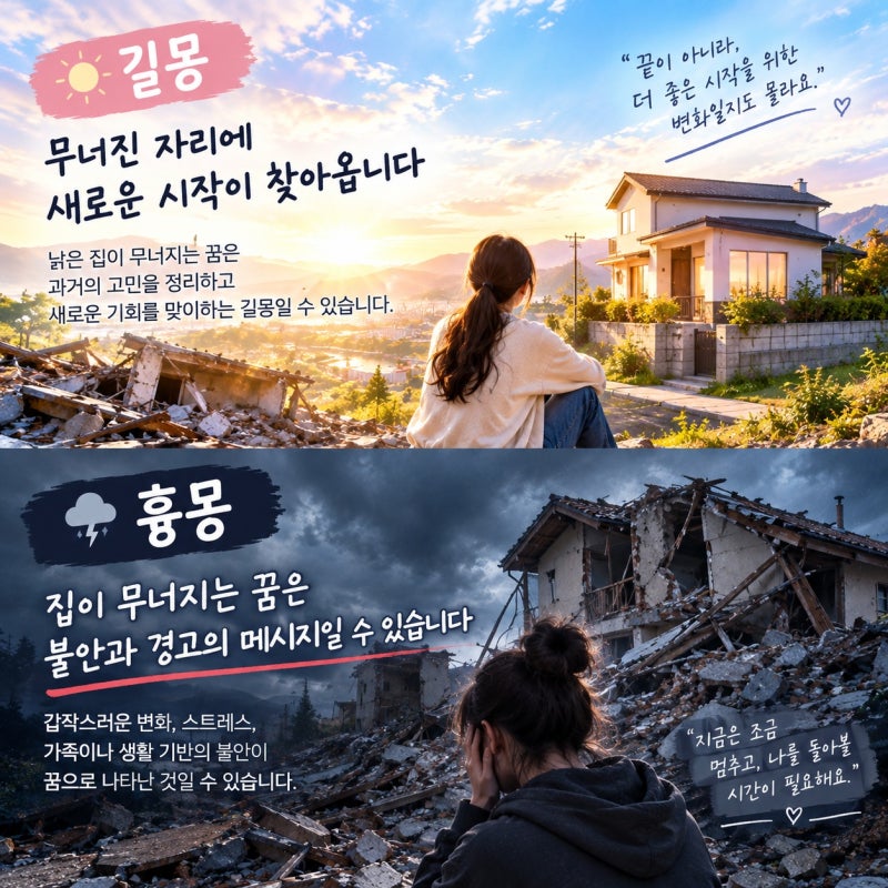 집이 무너지는 꿈 해몽 상황별 10가지 길몽과 흉몽 총정리