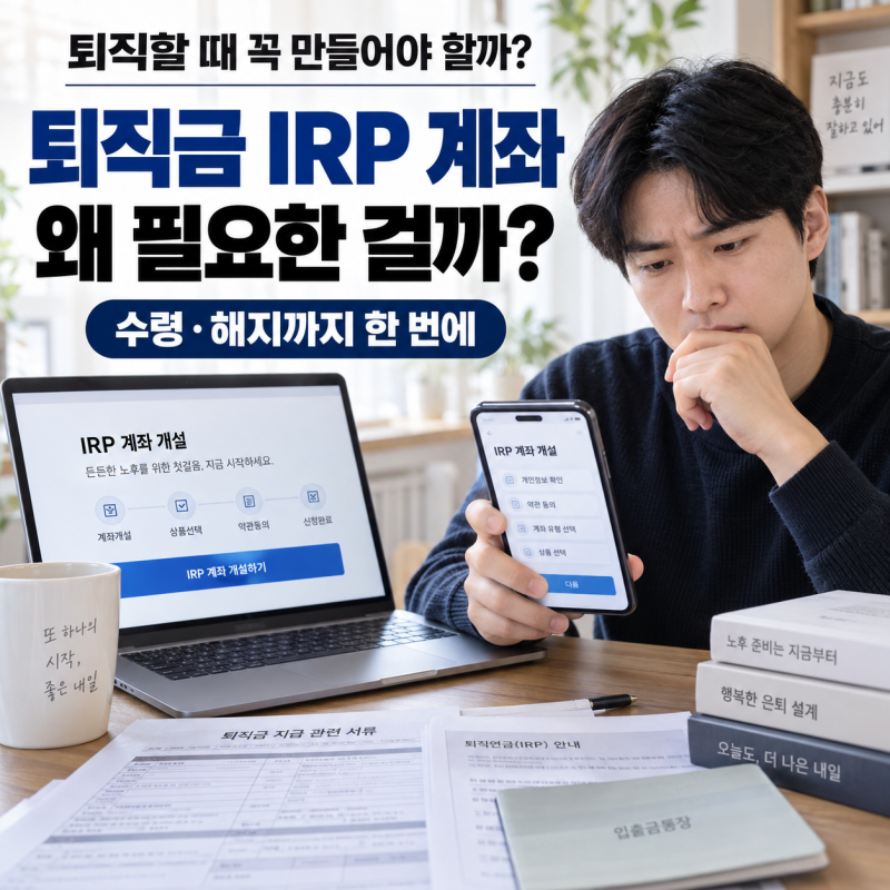퇴직금 IRP 계좌 꼭 만들어야 할까? 계좌개설부터 수령·해지까지