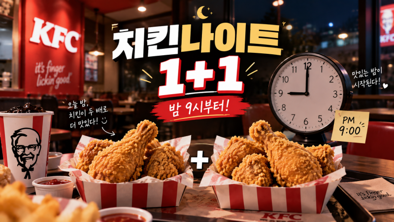 KFC 치킨나이트 1+1 총정리｜시간·메뉴·주문방법 알아보기