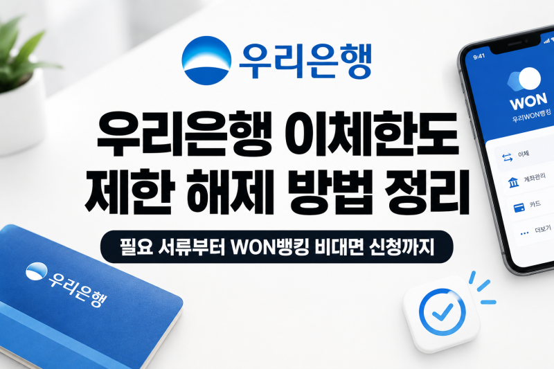 우리은행 이체한도 제한 해제 방법 정리 필요 서류부터 WON뱅킹 비대면 신청까지