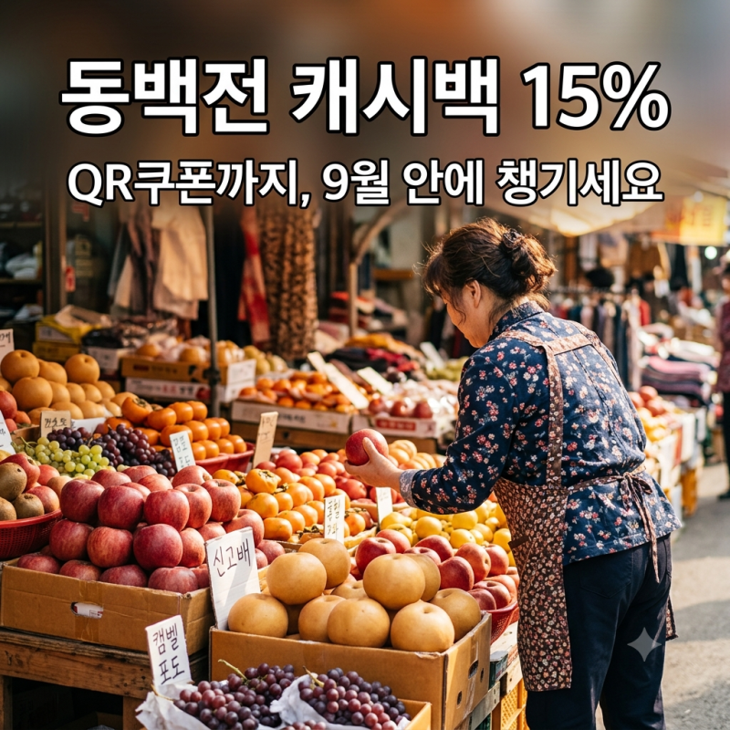 부산 동백전 캐시백 15%에 QR쿠폰까지, 9월 안에 챙기세요