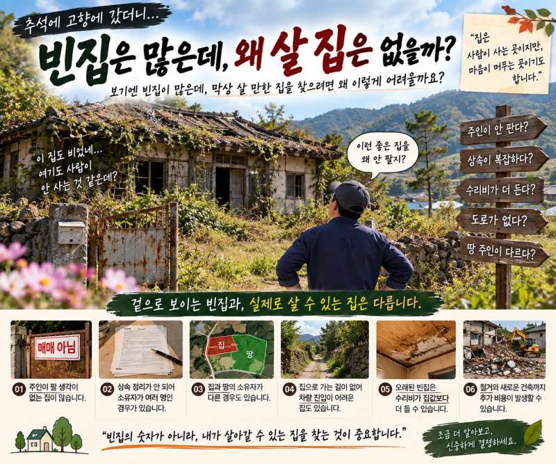 시골에 빈집은 많은데, 왜 내가 살 집은 없을까?