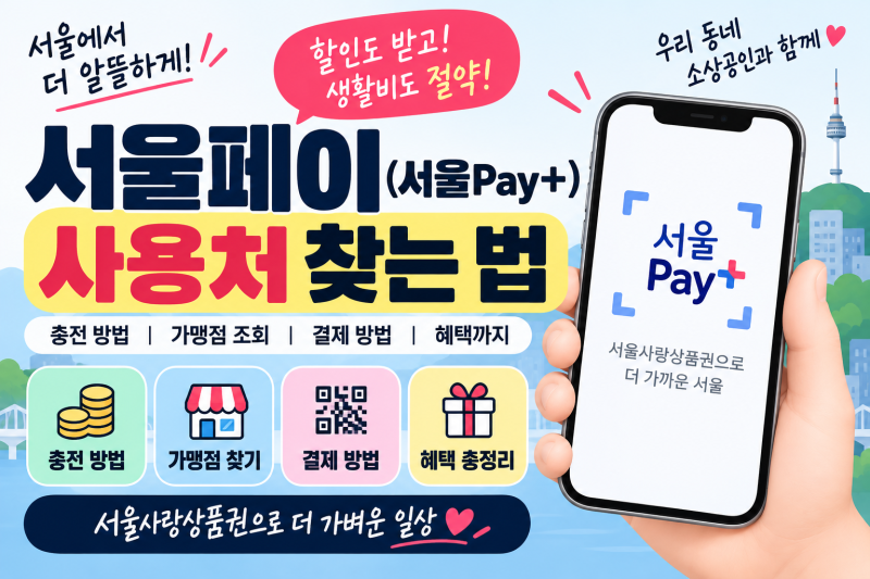서울페이 사용처 찾는 법 및 가맹점 결제, 충전 가이드 완벽 정리