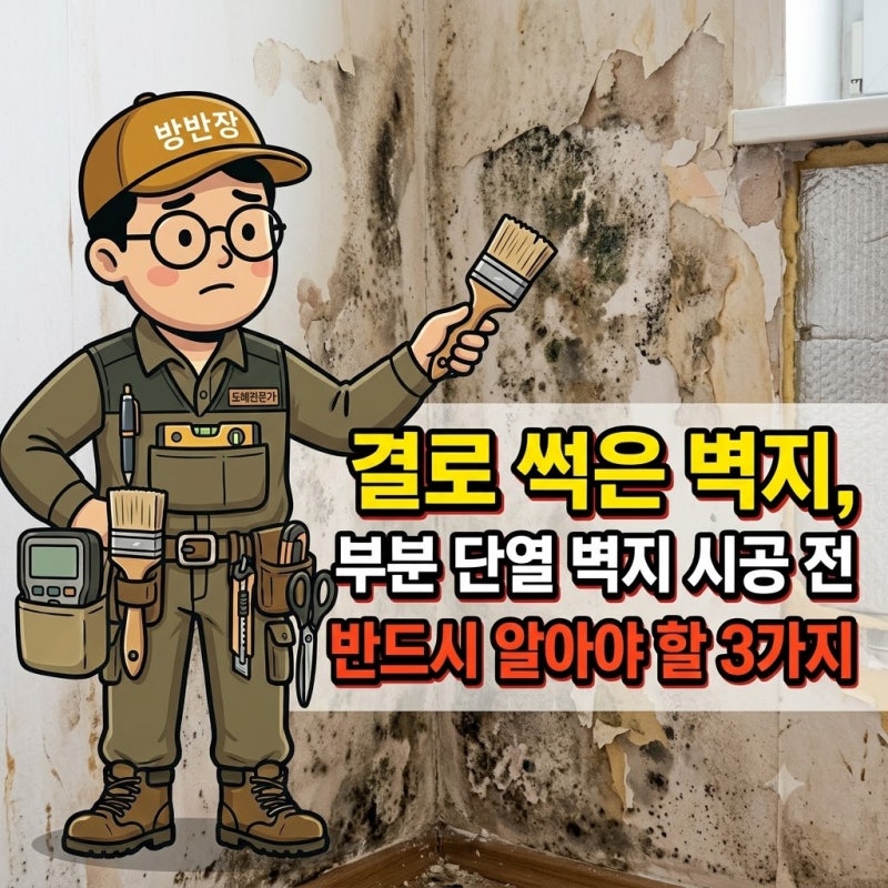 결로 썩은 벽지, 부분 단열 벽지 시공 전 반드시 알아야 할 3가지