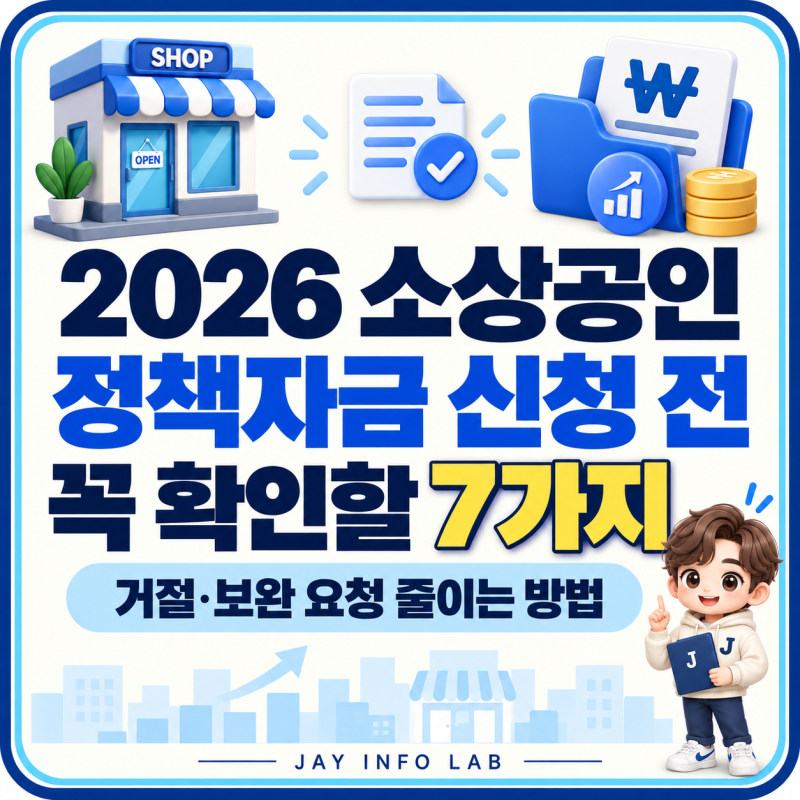2026 소상공인 정책자금 신청 전 꼭 확인할 7가지｜거절·보완 요청 줄이는 방법