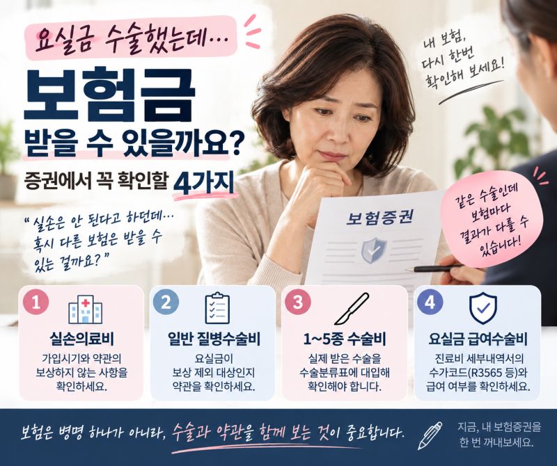요실금 수술했는데 보험금 받을 수 있을까요? 증권에서 확인할 4가지