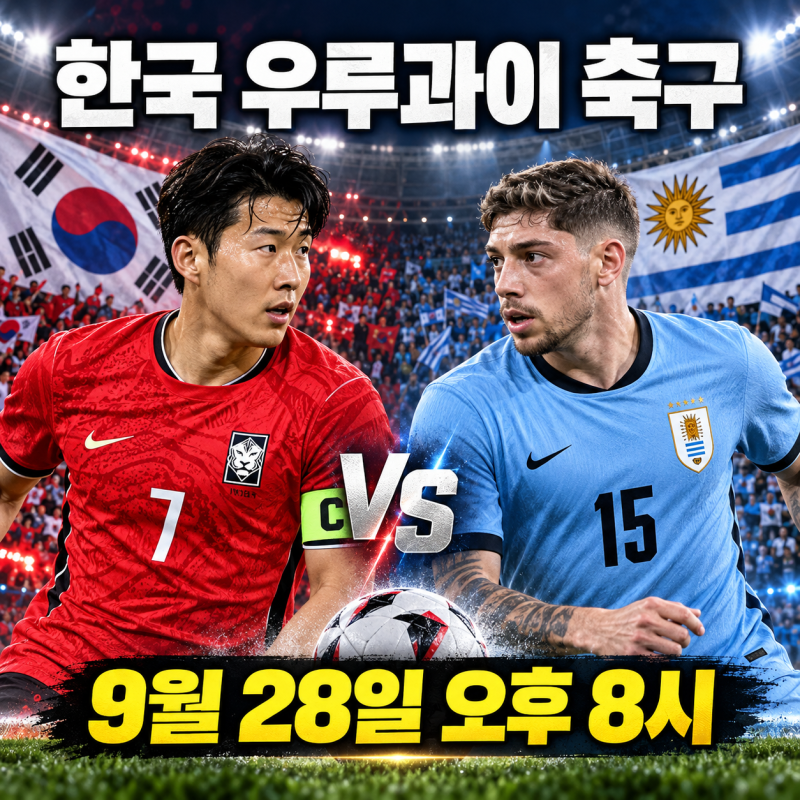 한국 우루과이 축구 예매｜9월 28일 경기 시간·티켓·중계 일정
