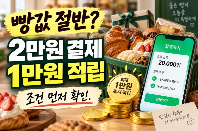 뚜레쥬르 네이버페이 50% 혜택, 2만원 결제 전 꼭 확인할 7가지